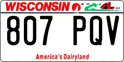 WI license plate 807PQV
