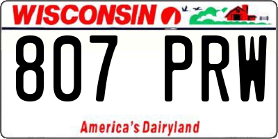WI license plate 807PRW
