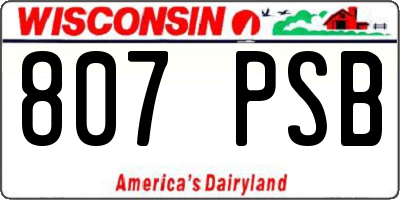WI license plate 807PSB