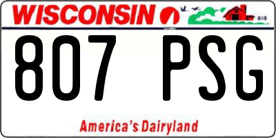 WI license plate 807PSG