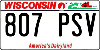 WI license plate 807PSV
