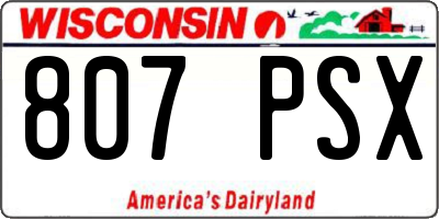 WI license plate 807PSX
