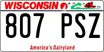 WI license plate 807PSZ