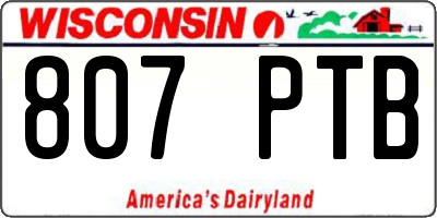 WI license plate 807PTB