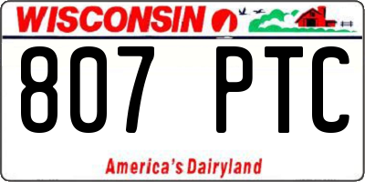 WI license plate 807PTC
