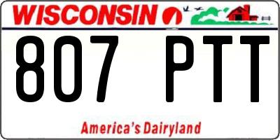 WI license plate 807PTT