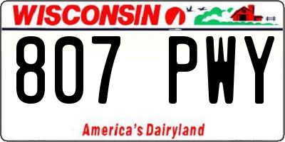 WI license plate 807PWY