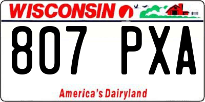 WI license plate 807PXA