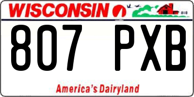WI license plate 807PXB