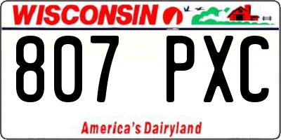 WI license plate 807PXC