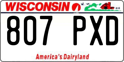 WI license plate 807PXD