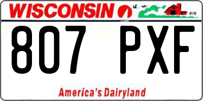 WI license plate 807PXF