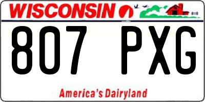 WI license plate 807PXG