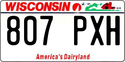 WI license plate 807PXH