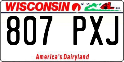 WI license plate 807PXJ