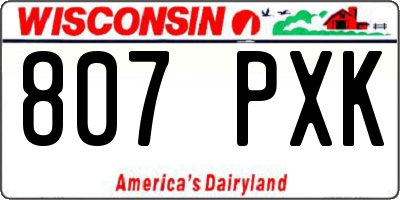 WI license plate 807PXK