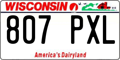 WI license plate 807PXL