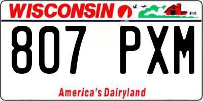 WI license plate 807PXM