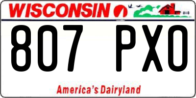WI license plate 807PXO