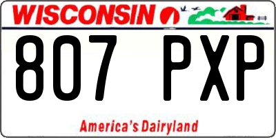 WI license plate 807PXP