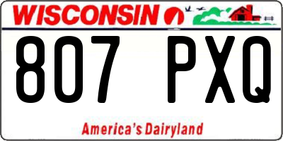 WI license plate 807PXQ