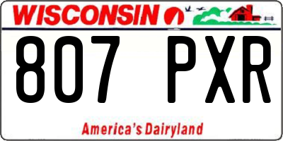 WI license plate 807PXR