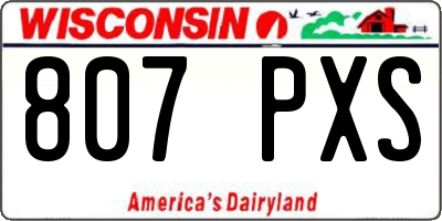 WI license plate 807PXS