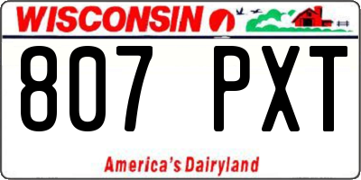 WI license plate 807PXT