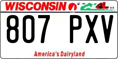 WI license plate 807PXV