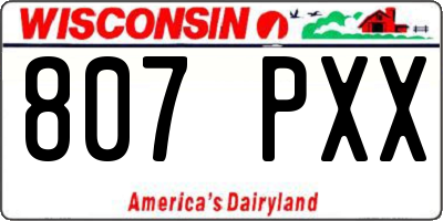 WI license plate 807PXX