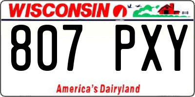 WI license plate 807PXY