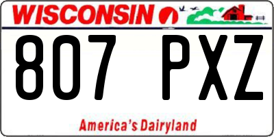 WI license plate 807PXZ