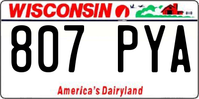 WI license plate 807PYA