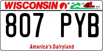 WI license plate 807PYB
