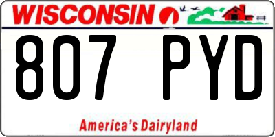 WI license plate 807PYD