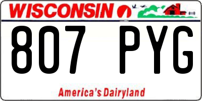 WI license plate 807PYG