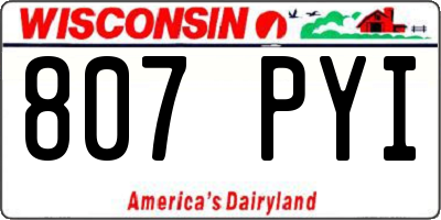WI license plate 807PYI