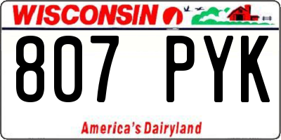 WI license plate 807PYK