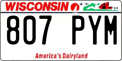 WI license plate 807PYM