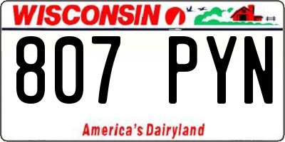 WI license plate 807PYN