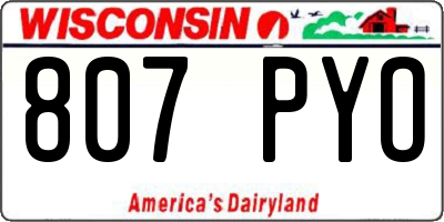 WI license plate 807PYO