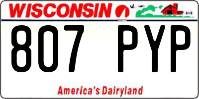 WI license plate 807PYP