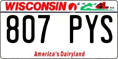 WI license plate 807PYS
