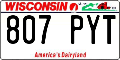 WI license plate 807PYT