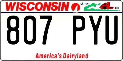 WI license plate 807PYU