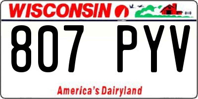 WI license plate 807PYV