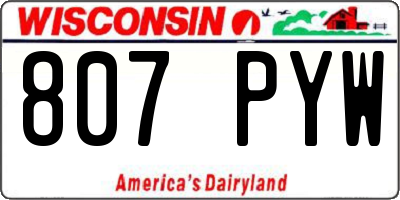 WI license plate 807PYW