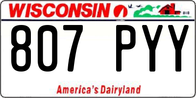 WI license plate 807PYY