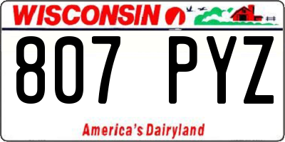 WI license plate 807PYZ