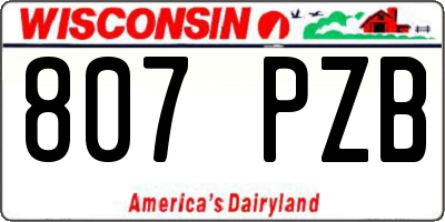 WI license plate 807PZB